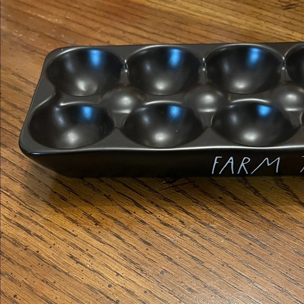 Rae Dunn Farm to Table Black Ceramic‎ Egg Tray